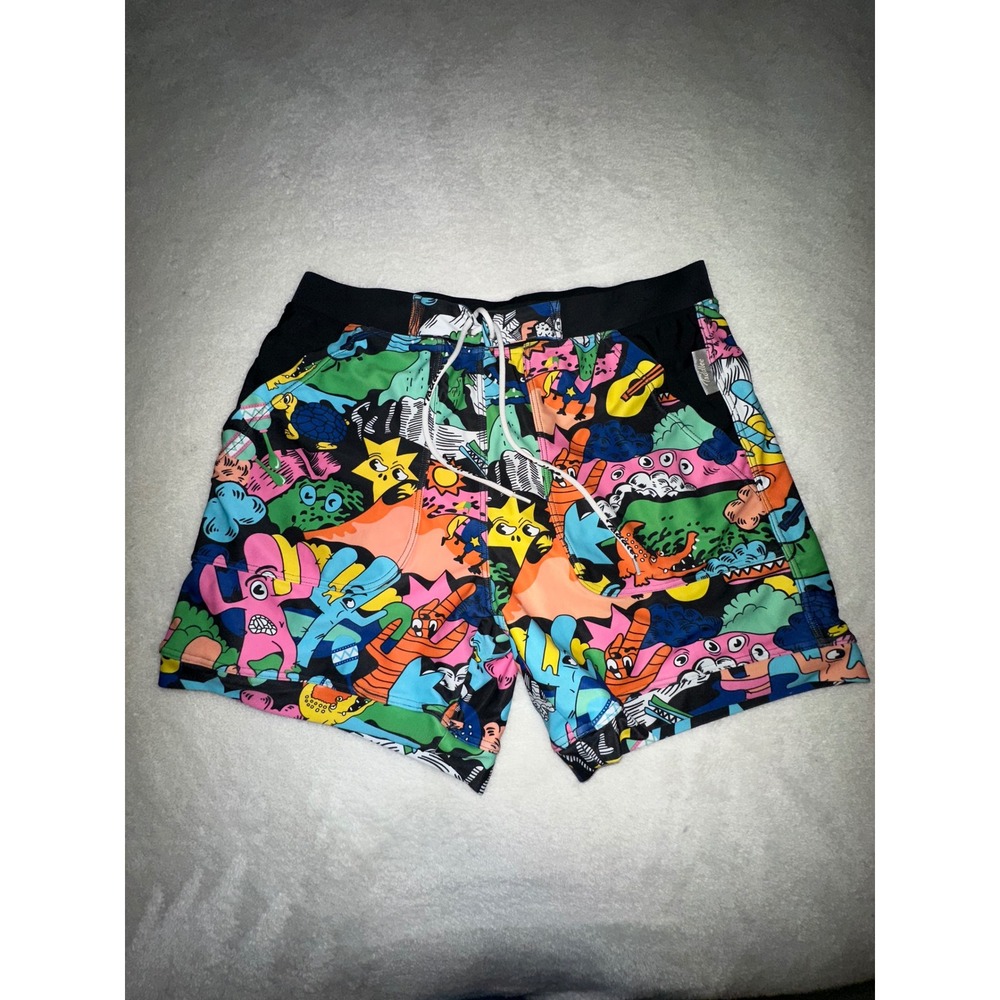 Mens TADDLEE Medium Novelty Print Swim Trunks Drawstring Casual Shorts